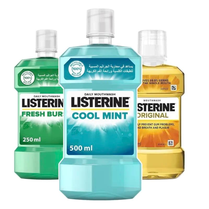 Listerine Antiseptic Mouthwash, Plaque &amp; 
Gingivitis Rinse - 250ml/500ml